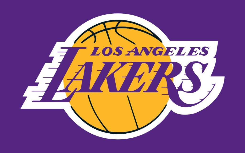 The logo of the Los Angeles Lakers